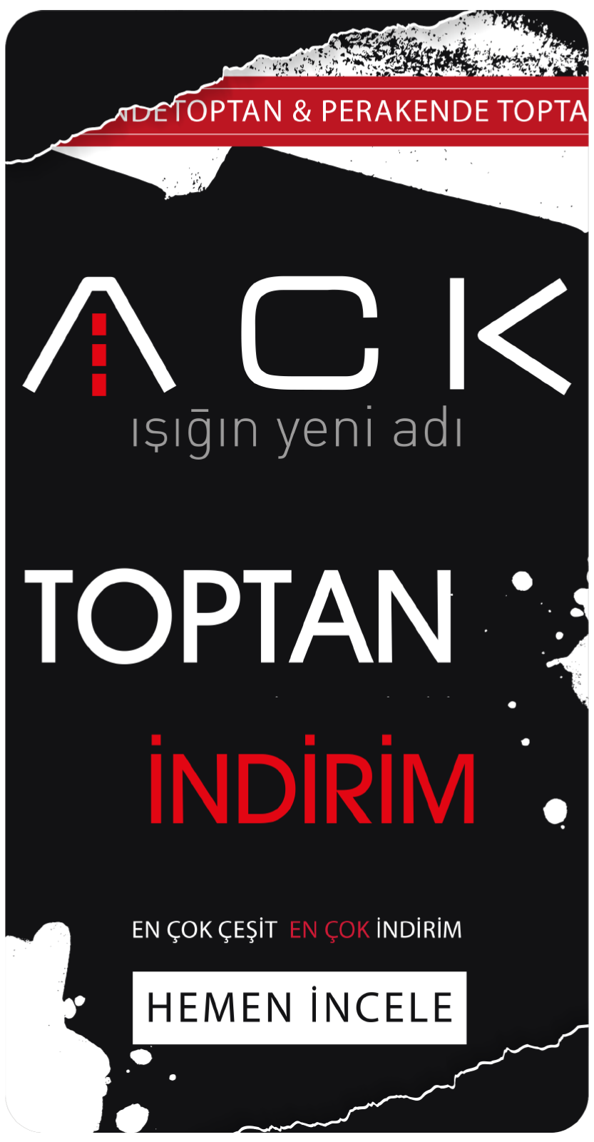 Toptan ACK Aydınlatma indirimli en uygun fiyatlar